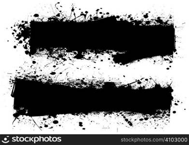 Two ink splats with room to add text or leave blank