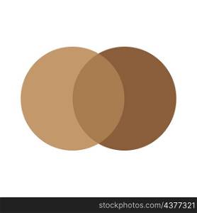 Two intersecting circles. Light and dark brown sign. Alliance concept. Colored icon. Vector illustration. Stock image. EPS 10.. Two intersecting circles. Light and dark brown sign. Alliance concept. Colored icon. Vector illustration. Stock image.