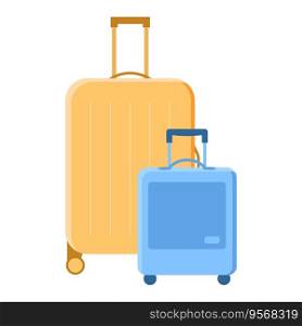 Two isolated suitcases for travel in cartoon style. Two isolated suitcases for travel