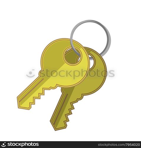 Two Keys Icon Isolated on White Background. Two Keys