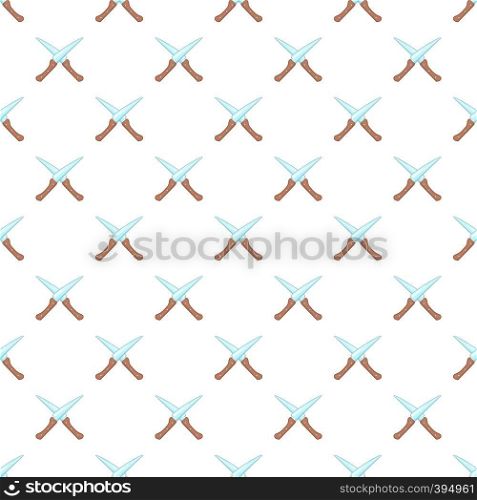 Two knives pattern. Cartoon illustration of two knives vector pattern for web. Two knives pattern, cartoon style