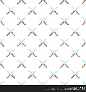 Two knives pattern. Cartoon illustration of two knives vector pattern for web. Two knives pattern, cartoon style