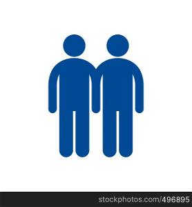 Two male flat icon isolated on white background. Two male flat icon