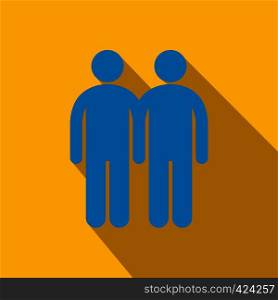 Two male flat icon with shadow on the background. Two male flat icon with shadow