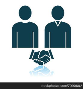 Two Man Making Deal Icon. Shadow Reflection Design. Vector Illustration.