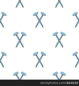 Two metal nails pattern seamless flat style for web vector illustration. Two metal nails pattern flat