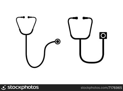 Two of the stethoscope. Simple flat design.