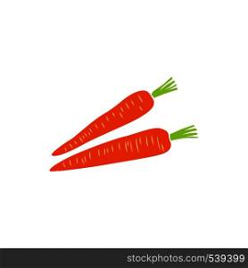 Two orange carrots icon in simple style isolated on white background. Carrot icon, simple style