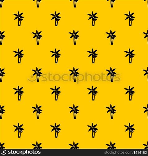 Two palm trees pattern seamless vector repeat geometric yellow for any design. Two palm trees pattern vector
