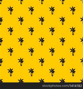 Two palm trees pattern seamless vector repeat geometric yellow for any design. Two palm trees pattern vector