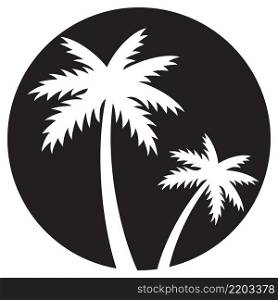 Two palm trees silhouette vector illustration