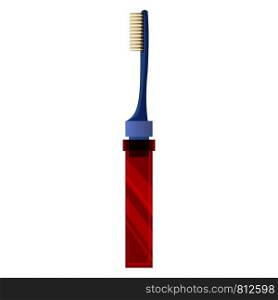 Two part toothbrush icon. Cartoon of two part toothbrush vector icon for web design isolated on white background. Two part toothbrush icon, cartoon style