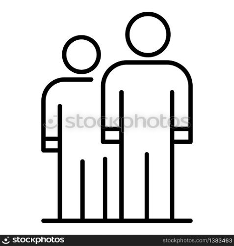 Two persons icon. Outline two persons vector icon for web design isolated on white background. Two persons icon, outline style