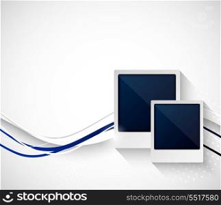 Two photo frame on wavy background