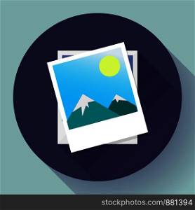 Two photos icon vector - symbol of the photographer. Two photos icon vector - symbol of the photographer.