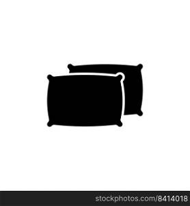 Two Pillows for Sleeping, Feather Cushion. Flat Vector Icon illustration. Simple black symbol on white background. Two Pillows for Sleeping, Cushion sign design template for web and mobile UI element. Two Pillows for Sleeping, Feather Cushion. Flat Vector Icon illustration. Simple black symbol on white background. Two Pillows for Sleeping, Cushion sign design template for web and mobile UI element.