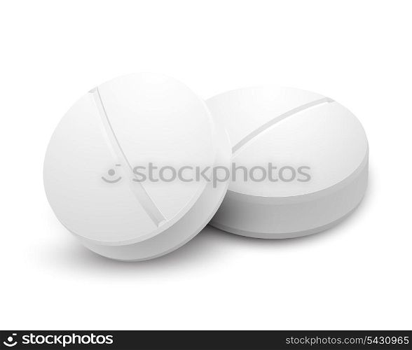 Two pills isolated on white