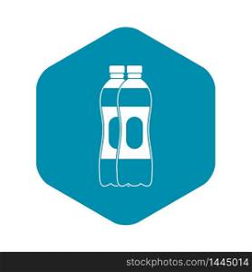 Two plastic bottles icon. Simple illustration of two plastic bottles vector icon for web. Two plastic bottles icon, simple style