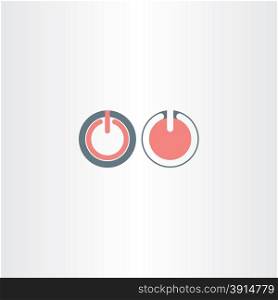 two power start symbols vector icons sign