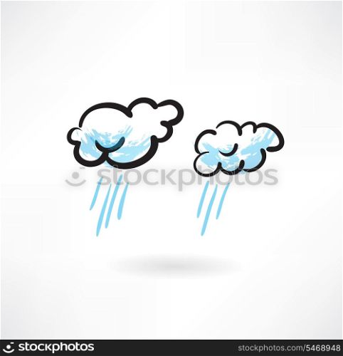 Two rainy clouds