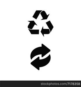 Two Recycle black icons. Recycle vector icons. Eps10. Two Recycle black icons. Recycle vector icons