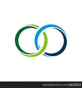 Two Rings Swoosh Logo Template Illustration Design. Vector EPS 10.