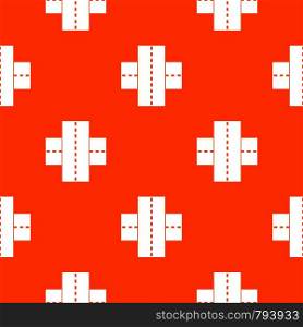 Two roads pattern repeat seamless in orange color for any design. Vector geometric illustration. Two roads pattern seamless