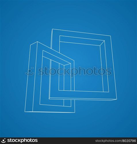 Two schematic rectangular 3D frames for your presentation