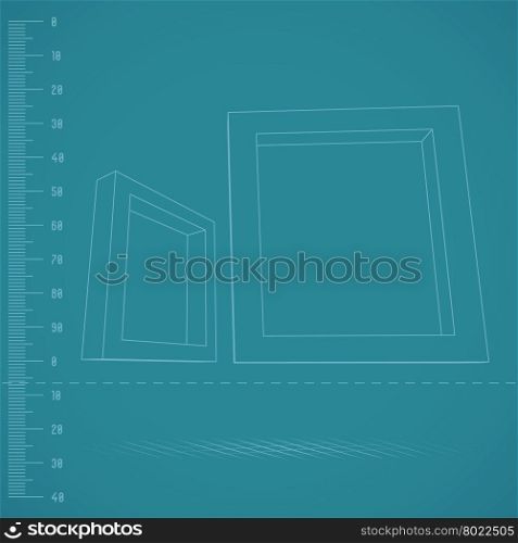 Two schematic rectangular 3D frames for your presentation