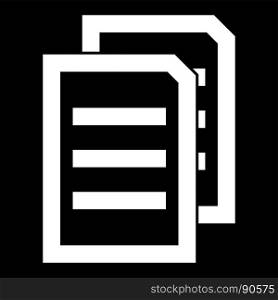 Two sheets of document it is white icon .. Two sheets of document it is white icon . Flat style .