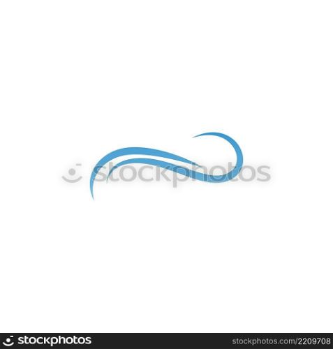 Two simple water wave lines illustration logo icon template