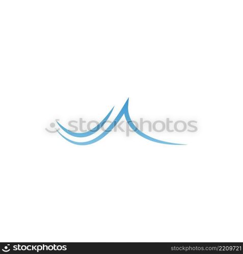 Two simple water wave lines illustration logo icon template
