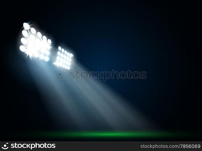 Two spotlights on a football field vector