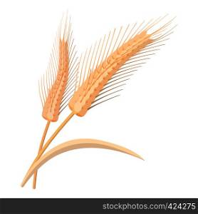 Two stalks of ripe barley cartoon icon on a white background. Two stalks of ripe barley cartoon icon