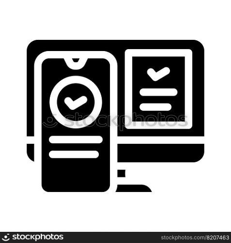 two step authentication glyph icon vector. two step authentication sign. isolated symbol illustration. two step authentication glyph icon vector illustration
