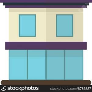 two storey house building illustration in minimal style isolated on background