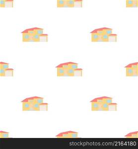 Two storey house with a garage pattern seamless background texture repeat wallpaper geometric vector. Two storey house with a garage pattern seamless vector
