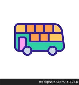 two storied tourist bus icon vector. two storied tourist bus sign. color symbol illustration. two storied tourist bus icon vector outline illustration
