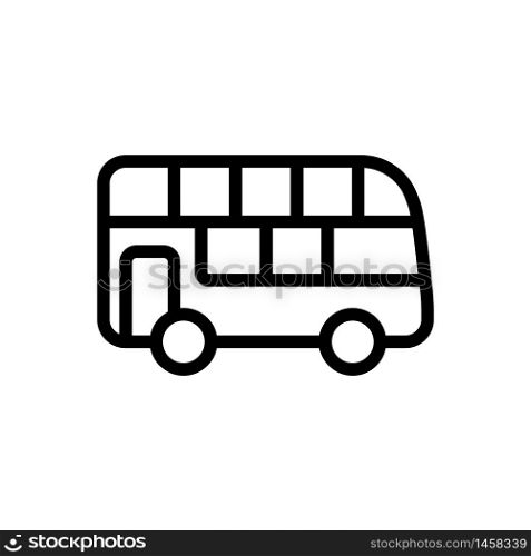 two storied tourist bus icon vector. two storied tourist bus sign. isolated contour symbol illustration. two storied tourist bus icon vector outline illustration