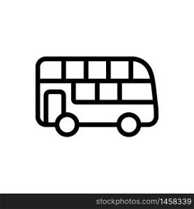 two storied tourist bus icon vector. two storied tourist bus sign. isolated contour symbol illustration. two storied tourist bus icon vector outline illustration