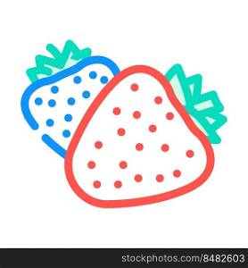 two strawberries color icon vector. two strawberries sign. isolated symbol illustration. two strawberries color icon vector illustration