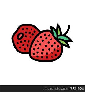 two strawberries color icon vector. two strawberries sign. isolated symbol illustration. two strawberries color icon vector illustration