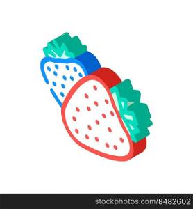 two strawberries isometric icon vector. two strawberries sign. isolated symbol illustration. two strawberries isometric icon vector illustration