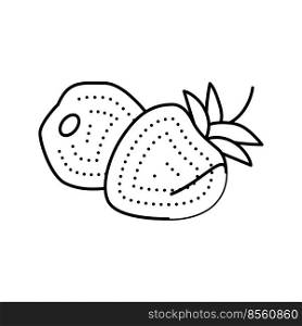 two strawberries line icon vector. two strawberries sign. isolated contour symbol black illustration. two strawberries line icon vector illustration
