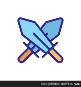 two swords icon vector. two swords sign. color isolated symbol illustration. two swords icon vector outline illustration