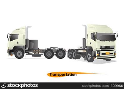 Two trucks on a white background. Vector files are object objects for use.