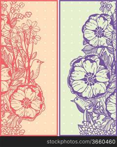 two vector floral cards