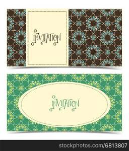 Two vector floral greeting card, floral color design
