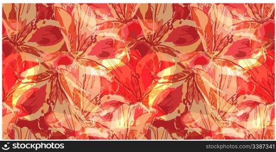 two vector seamless grunge backgrounds with flowers, clipping masks, eps10