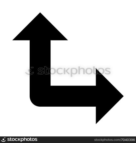 two-way direction, icon on isolated background